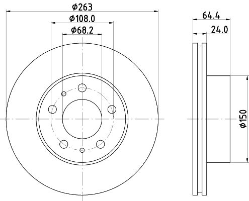 HELLA PAGID Тормозной диск 8DD 355 100-461